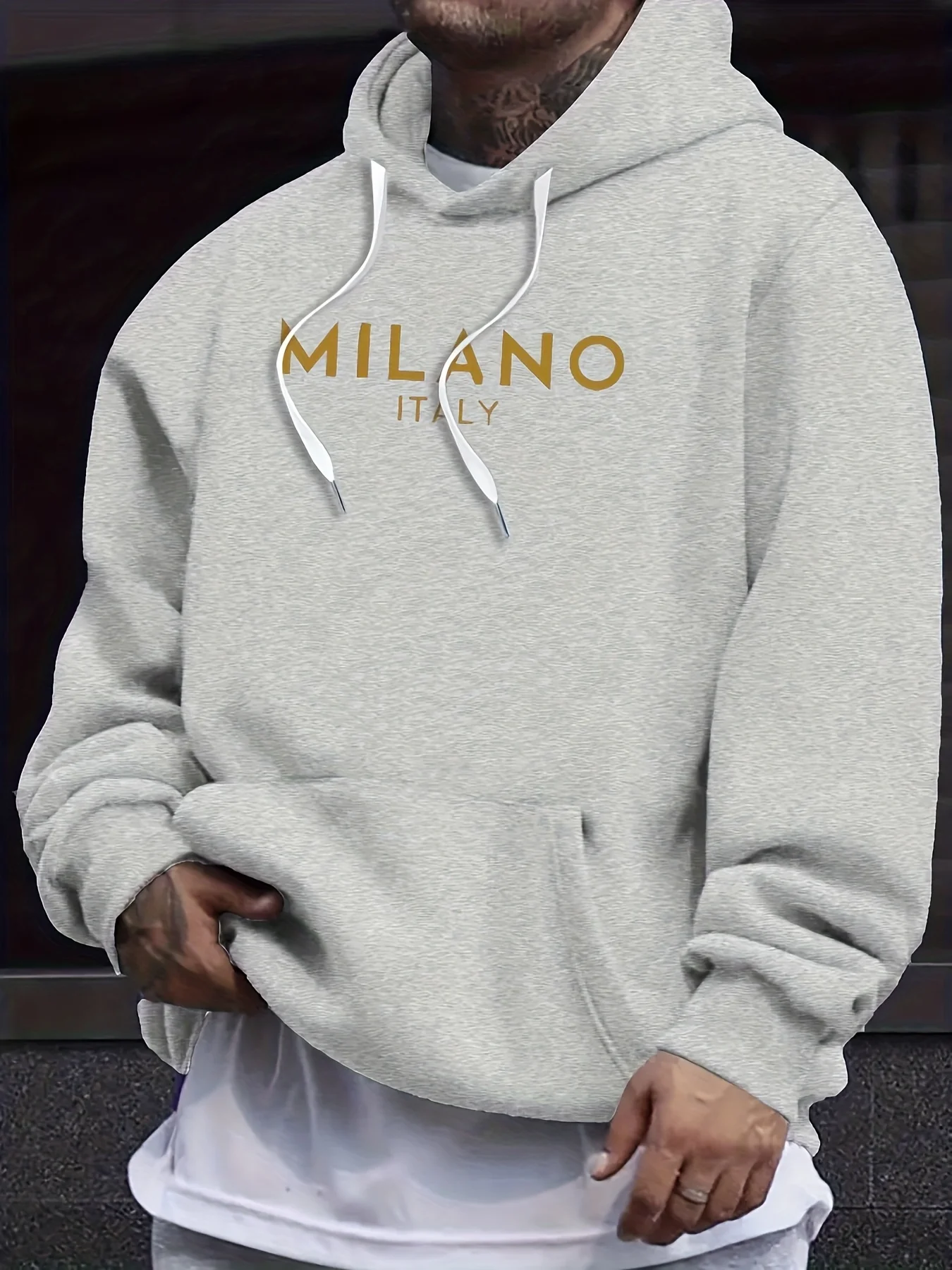Street Fashion Milano - Sweat-shirt à capuche automne-hiver, imprimé MILANO,