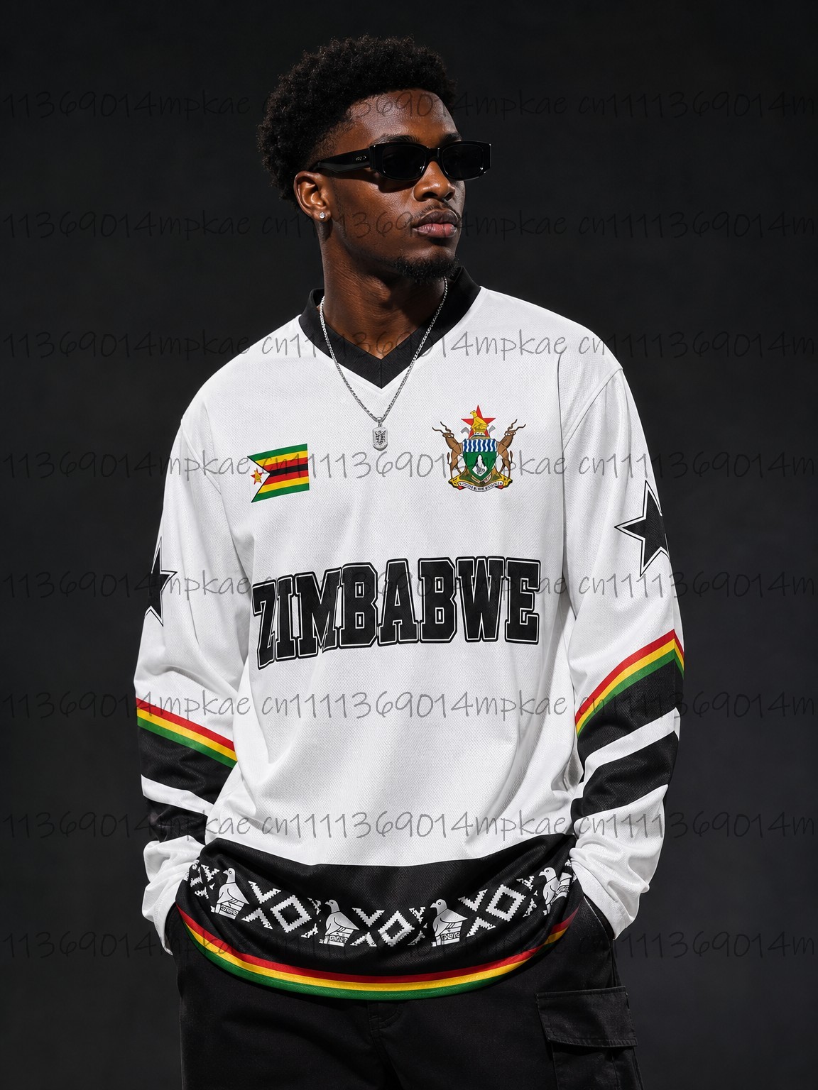 Street For Fashion - T-shirt à manches longues col en