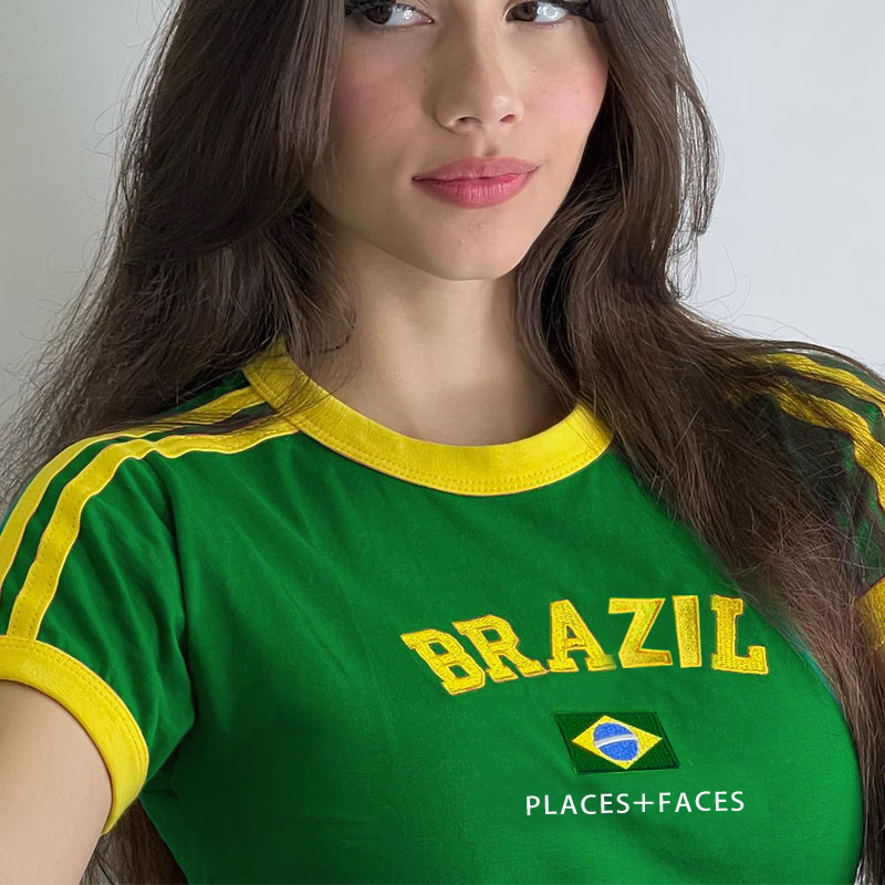 T-shirt imprimé lettre brésili - Street Fashion Brazil avis et prix